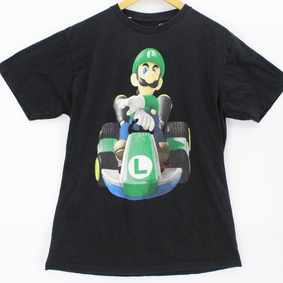 Nintendo Tops - Nintendo T-Shirt Women's Black Short Sleeve Mario Kart Luigi Driving Size XL